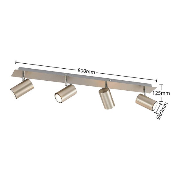 Lindby Strahler Joffrey (Modern) in Alu aus Metall (4 flammig, GU10) - Deckenlampe Deckenleuchte Lampe Spot Wohnzimmerleuchte