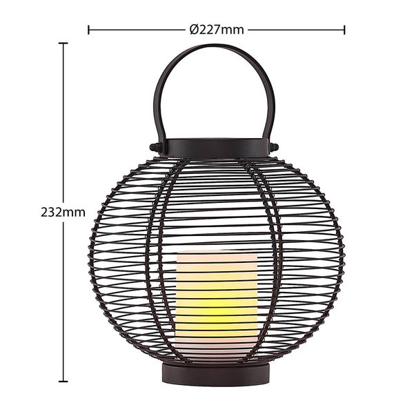 Lindby LED Solarleuchte (Laterne) Mairuna (spritzwassergeschützt (Modern) in Schwarz aus Metall (1 flammig, ) - Dekorationsleuchte Solarlampe