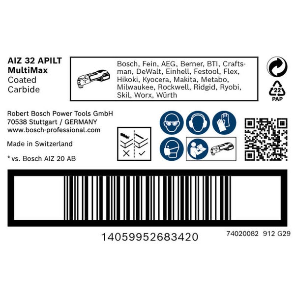 Bosch AIZ 32 APB Multifunktionswerkzeug Sägeblatt im 10er Pack