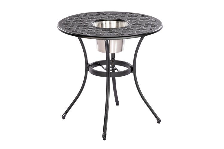 Gartentisch, rund 70 cm, inkl. Getränkekühler, Aluminium
