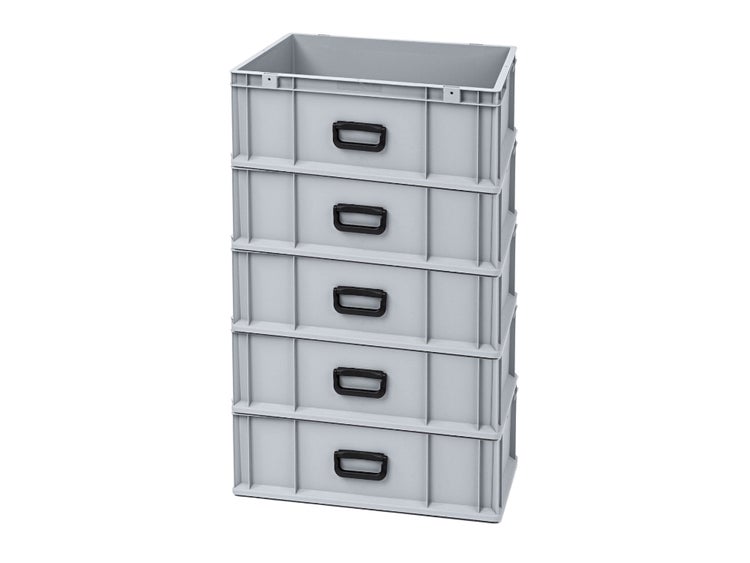 PROREGAL Spar Set 5x Eurobox Nextgen Portable Uno HxBxT 22 x 40 x 60 cm 44 Liter Eurobehälter Transportbox Transportbehälter Stapelbehälter