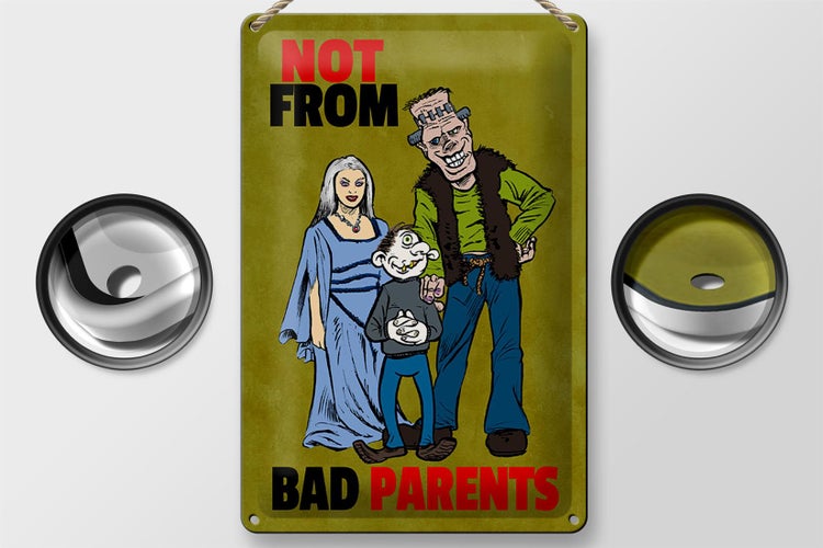 Blechschild Spruch 20x30cm Not from bad parents