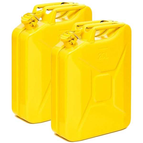 Zwei gelbe 20 Liter Kraftstoffkanister