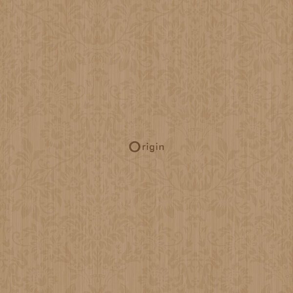 Tapete mit floralem Muster und Holzoptik