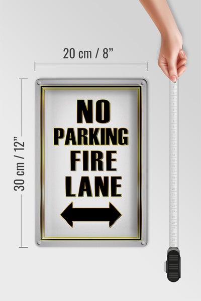 Blechschild Hinweis 20x30cm No Parking fire lane left right