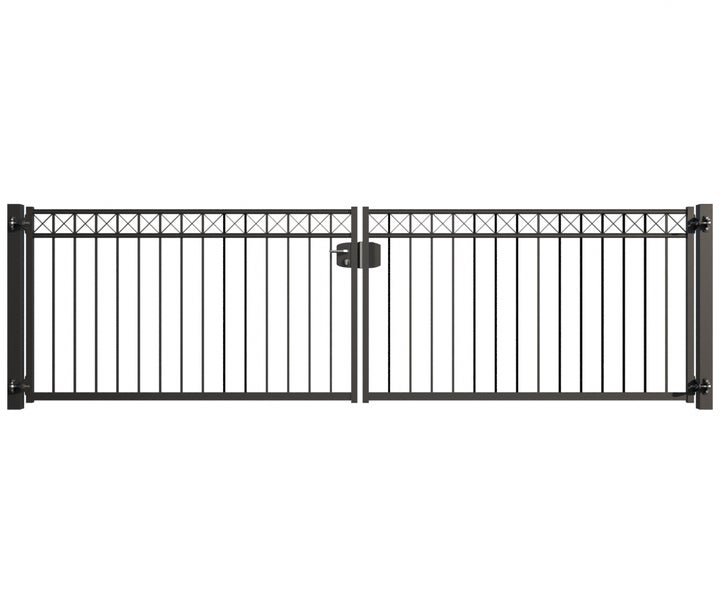 Doppelflügeltor aus Metall mit geradem Design