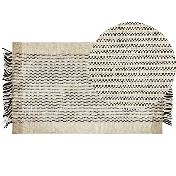 Teppich DIVARLI Beige 80 x 150 cm Wolle