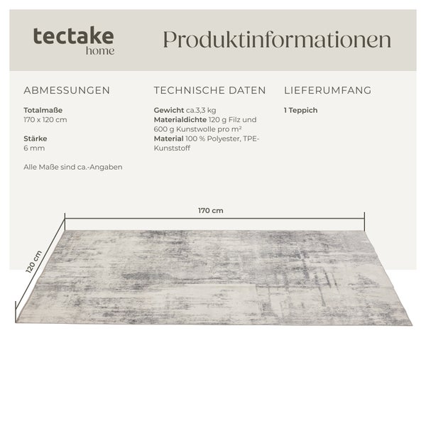 Vintage Designer Teppich tectake rutschfeste Unterseite verschiedene Größen 120 x 170 cm