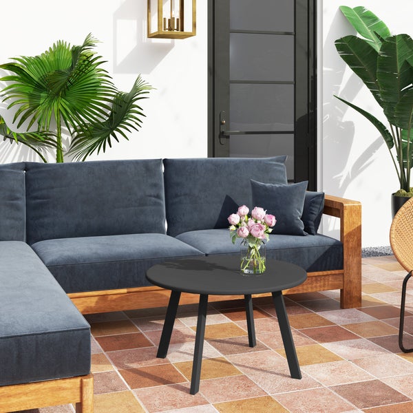 Gartentisch mit robustem Metallrahmen, rostbeständig, kratzfest, wetterbeständig und leicht zu reinigen