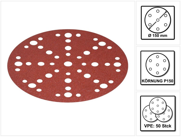 Festool STF D150/48 Rubin 2 RU2/50 Schleifscheiben, P150, 150 mm / 50 Stk. ( 575191 )