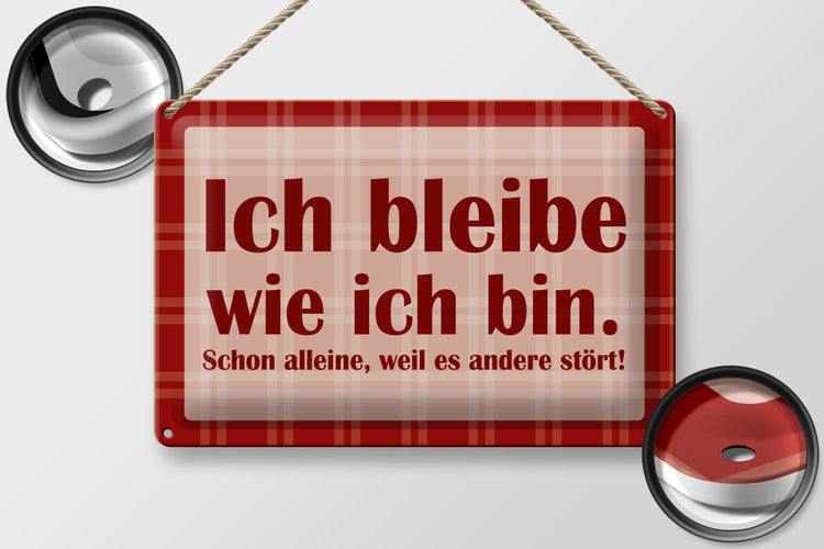 Blechschild Spruch 30x20cm Ich bleibe wie ich bin