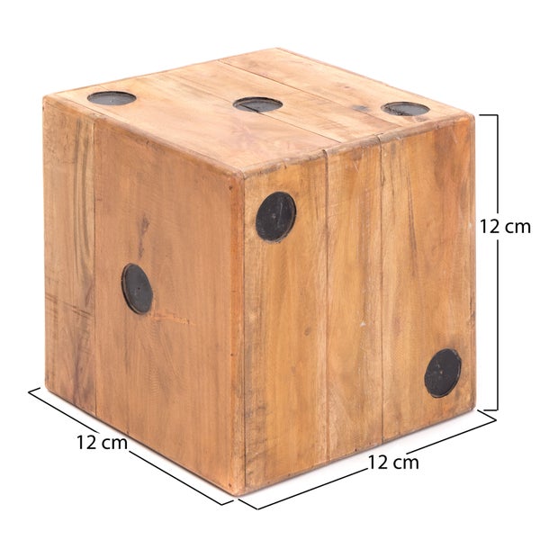 Skulptur WÜRFEL Game 12 Massivholz, 12cm naturfarben
