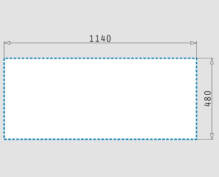 Technische Zeichnung mit Maßangaben: 1140 und 480