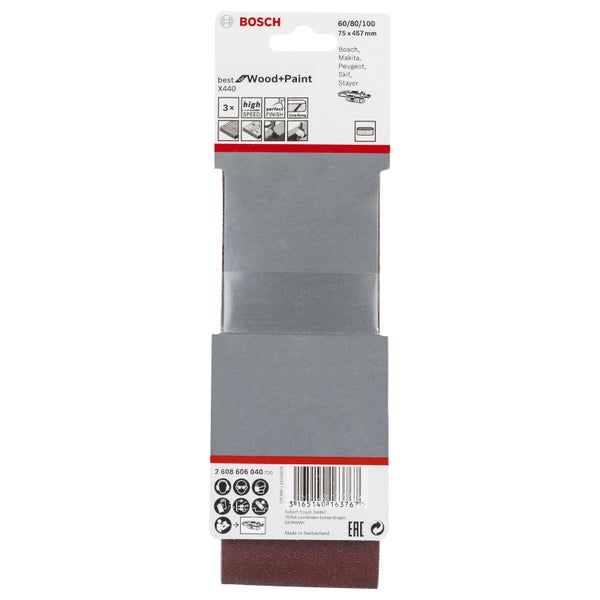 Bosch PRO X440 Schleifband 100 x 620 mm 80 - 2608606143