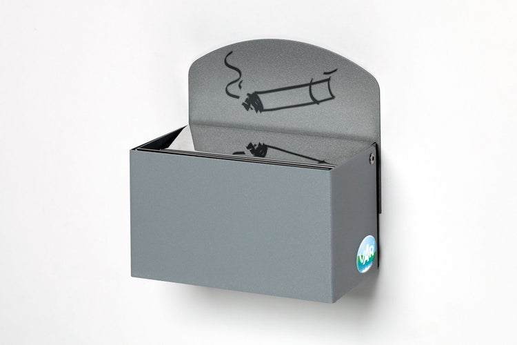 PROREGAL Robuster Wandascher Mit Schild 0,4 Liter HxBxT 16 x 14 x 9,8 cm Verzinkter Stahl Silber