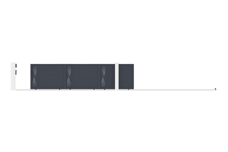 Schiebetor 6m VELETA H.140 graues Aluminium