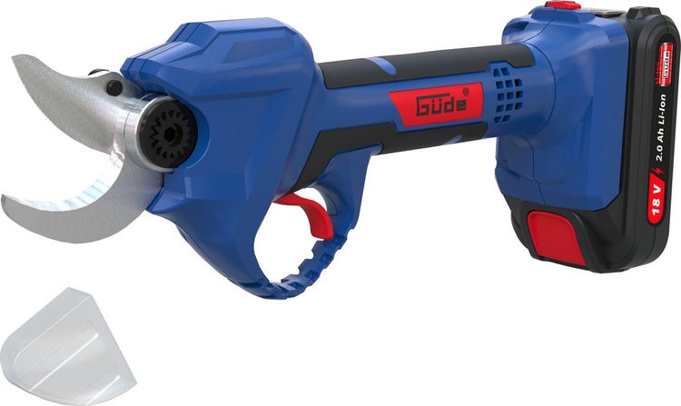 Güde Akku-Astschere 18 Volt inklusive 2,0 Amperestunden Lithium-Ionen-Akku und Messerschutz.