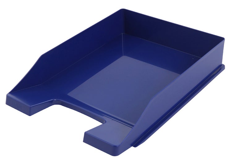 PROREGAL Stapelbare Briefablage Aus Kunststoff HxBxT 6,5 x 25,5 x 34,8 cm Bis DIN A4-Format 10 Stück Blau