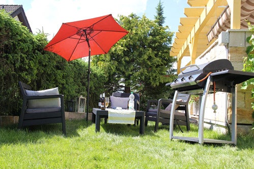 Ondis24 Marktschirm 1,8m mit 32 mm Rohr Ziegelrot Terracotta, Sonnenschirm