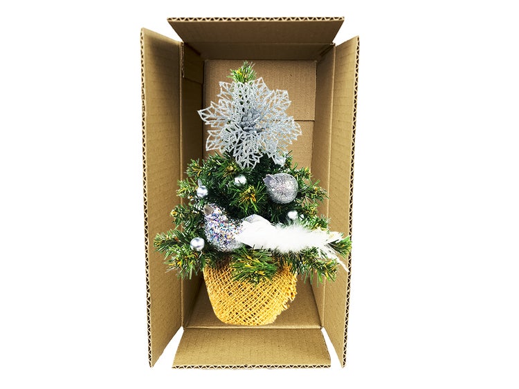 Geschmückter künstlicher Weihnachtsbaum mit 16 Ornamenten TINY 3 im Topf 25 cm