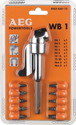 AEG Power Tools Winkelvorsatz WB 1 mit Schrauberbits