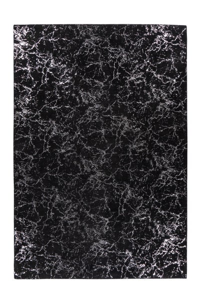 Kurzflor Teppich Majestique Schwarz / Silber Modern 200 x 290 cm