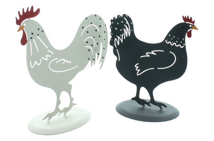 FRANK FLECHTWAREN|Figur Black & White, 2er Set, 11,5 x 6 x 13 cm, 13 x 6 x 16 cm, METALL