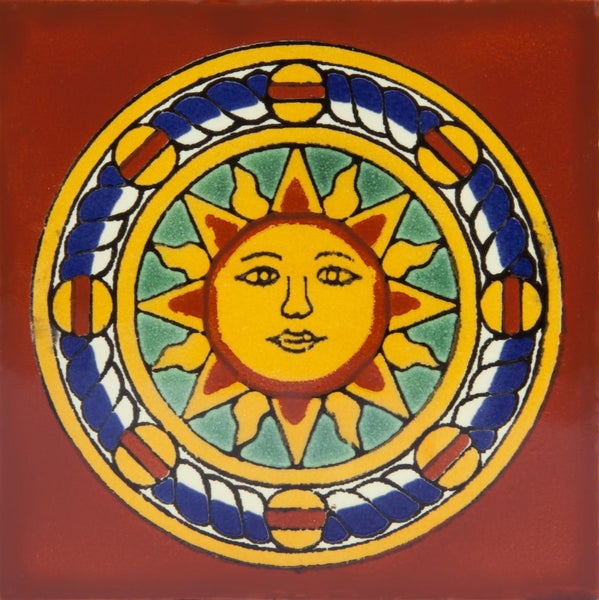 Keramikfliese mit Sonnendesign