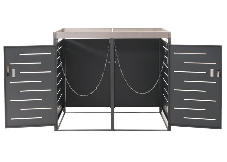 Gasflaschenschrank mit zwei Türen und Ketten