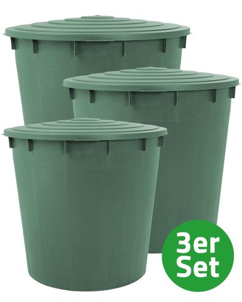 Ondis24 Regentonne Sparpaket 1500 Liter (3x500 L) mit Verbinderset Wassertank