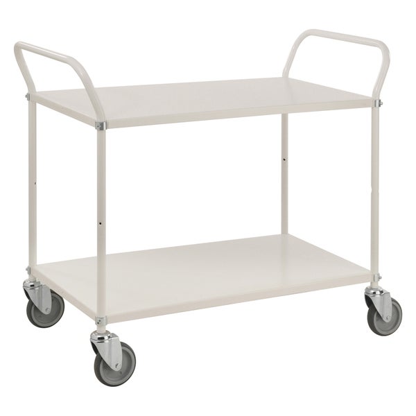 Servierwagen mit zwei Ablageflächen und Rollen