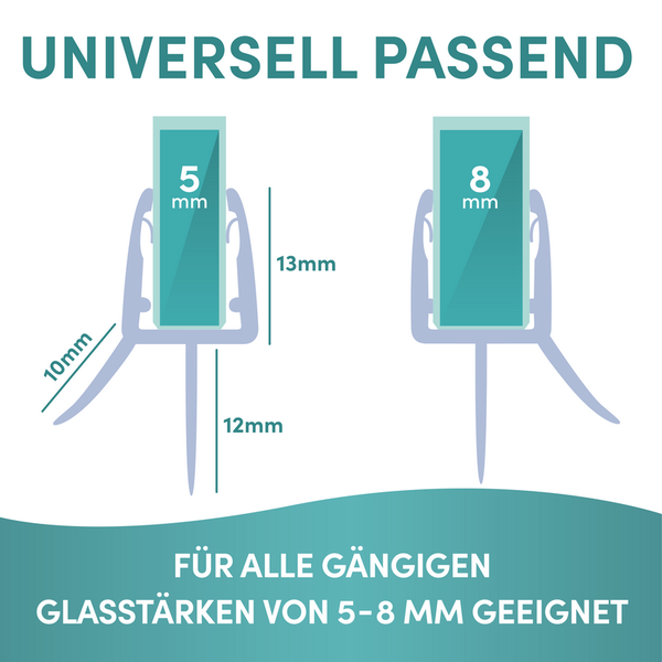 Engelbach® Duschdichtung  3x 60cm mit perfekter Passform für 5-8mm Glastüren mit extra dicker Gummilippe
