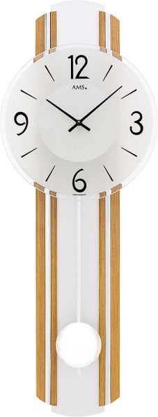 AMS 7232  Pendeluhr Wanduhr Holz Aluminium