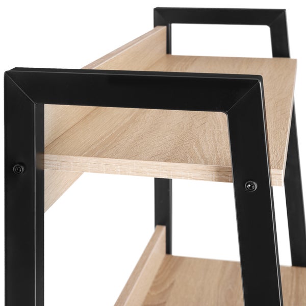 Leiterregal tectake Chatham inklusive Kippschutz, 57,5 x 34 x 138 cm Industrial Style Industrial Holz hell, Eiche Sonoma