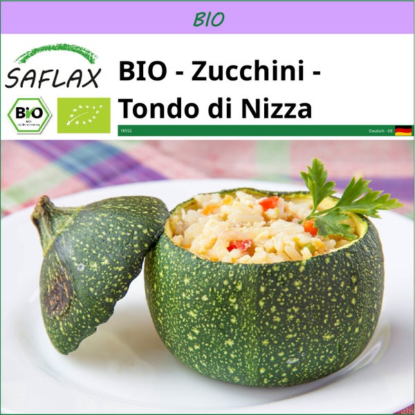 SAFLAX  - BIO - Zucchini - Tondo di Nizza - Cucurbita pepo - 5 Samen