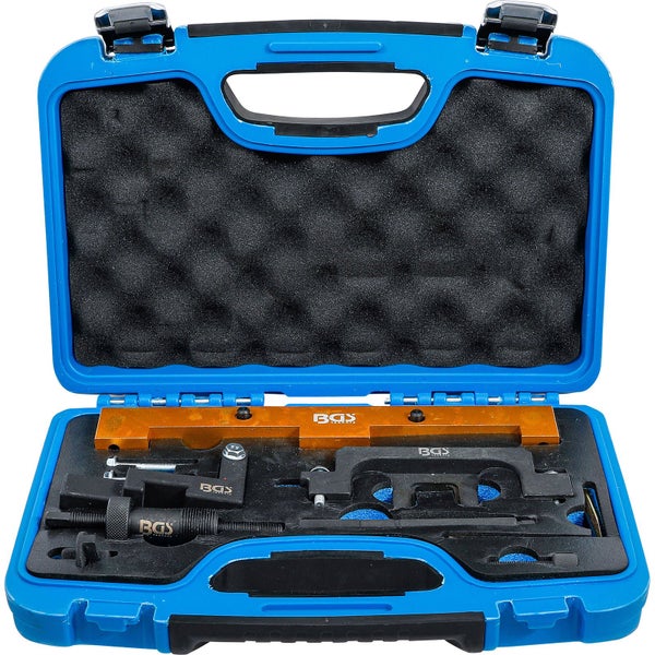 Offener Werkzeugkoffer mit verschiedenen Werkzeugen und BGS Technik Logo