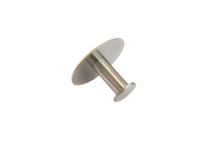 Selbstklebender Wandhaken aus Edelstahl in rundem Design.