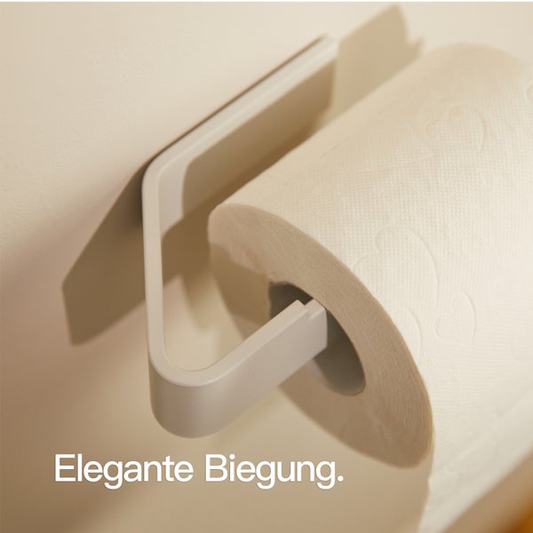 Designfabrik Hamburg Toilettenpapierhalter ohne Bohren Weiß 17cm