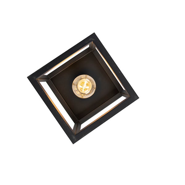 Quadratische Deckenleuchte mit Glühbirne