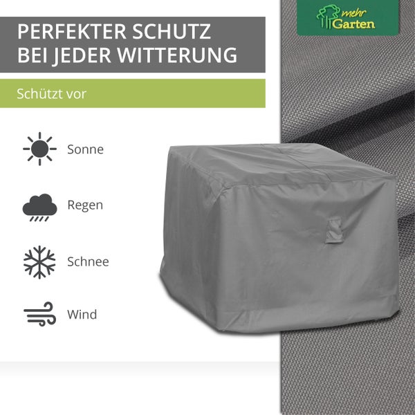 Mehr Garten - Premium Loungesessel-Abdeckung: 85(B)x85(T)x80(H) cm I Robuste Schutzhülle für Gartensessel I Wasserdicht und wetterfest aus Oxford 600D Gewebe I Lichtgrau
