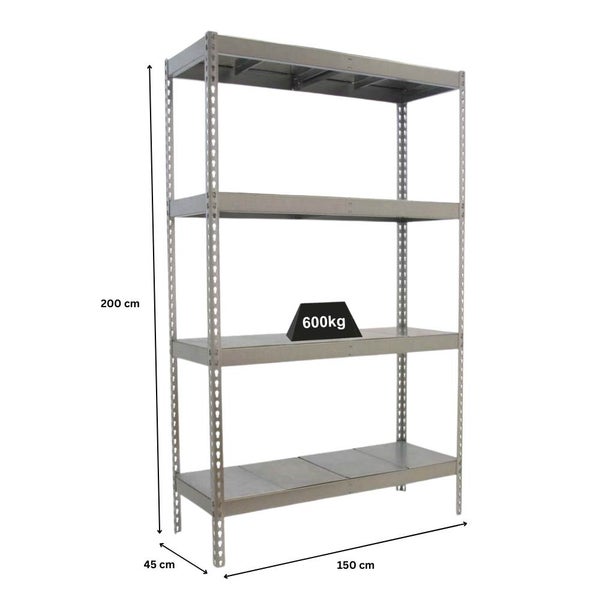 PROREGAL Schwerlastregal Metal Beast Four HxBxT 200 x 150 x 45 cm Fachlast 600 kg Verzinkt