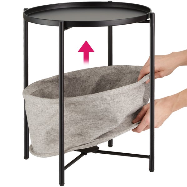 Beistelltisch tectake Canterbury 45,5 x 45,5 x 53 cm Stahl und Polyester schwarz