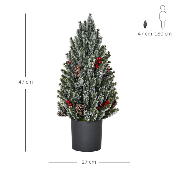 HOMCOM Künstlicher Weihnachtsbaum, Ø27 x 47 cm, PE, PVC, Grün