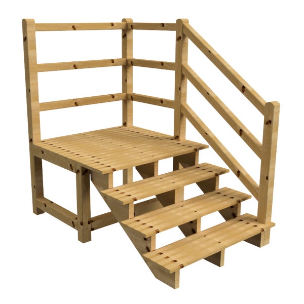 Holztreppe mit Geländer