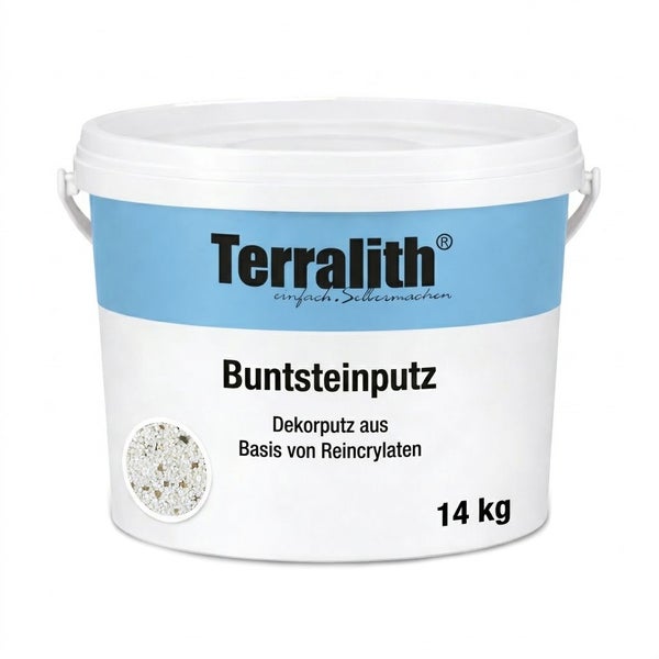 Terralith Buntsteinputz, Dekorputz auf Reinacrylatbasis, 14 Kilogramm Eimer.