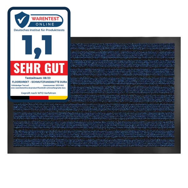 FLOORDIREKT Schmutzfangmatte Dura - Türmatte Für Innen & Außen - Blau - 100 x 120 cm