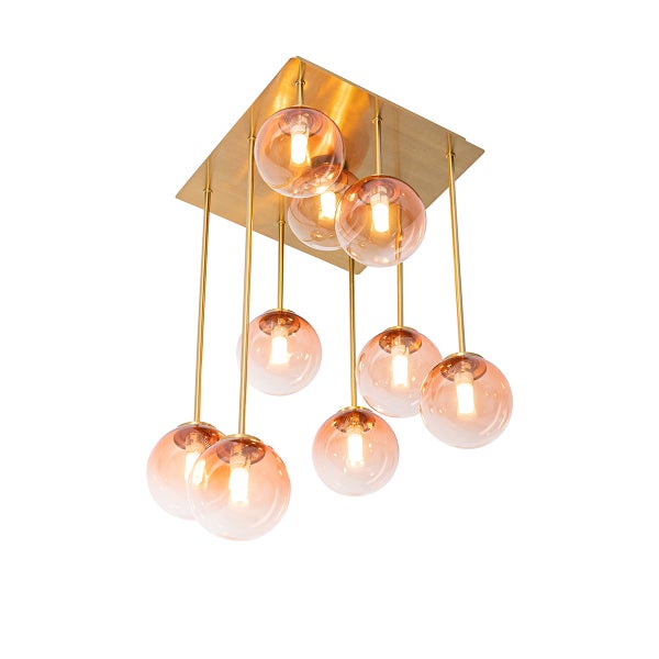 Hängelampe mit sieben Glaskugeln