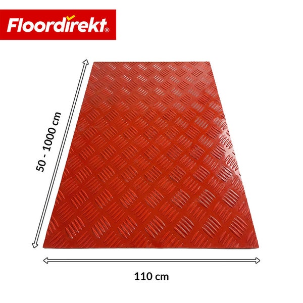 Floor direkt Logo. Bodenmatte mit Riffelblechmuster, Breite 110 cm, Länge 50 bis 1000 cm.
