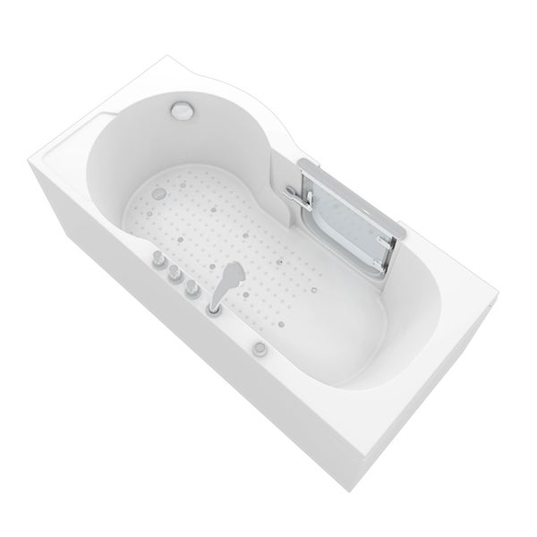 Rechteckige Badewanne mit Duschabtrennung und Massagefunktion