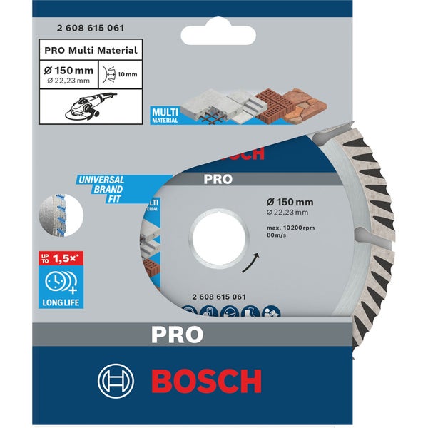 Bosch PRO Multi Material Diamanttrennscheibe 150 x 22,23 mm - 2608615061
